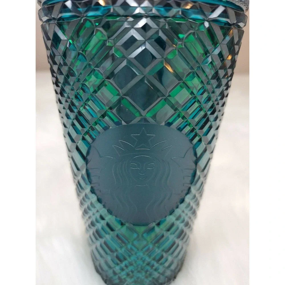 Starbucks Holiday Christmas Jeweled Cold Tumbler Green 16oz Grande New